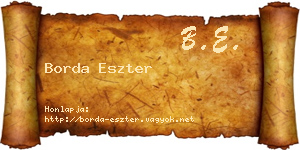 Borda Eszter névjegykártya